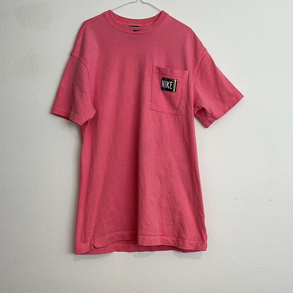 Nike Pink T-Shirt Dress with Logo Pocket